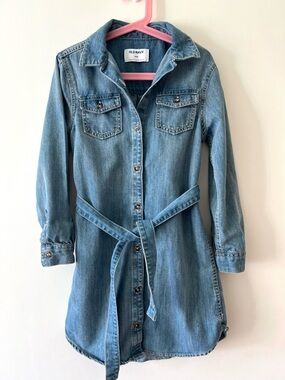 Old Navy Blue Denim Shirt Dress Size 8